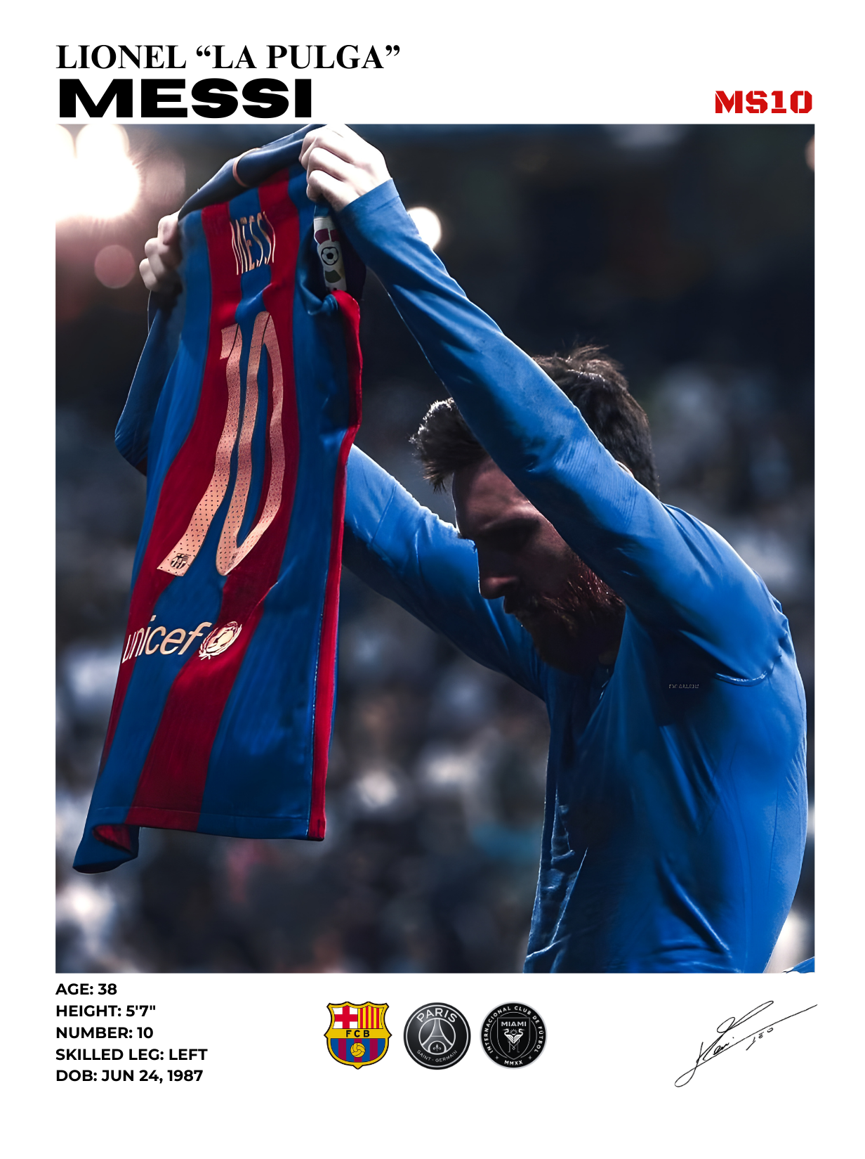 lionel messi barca 30x40