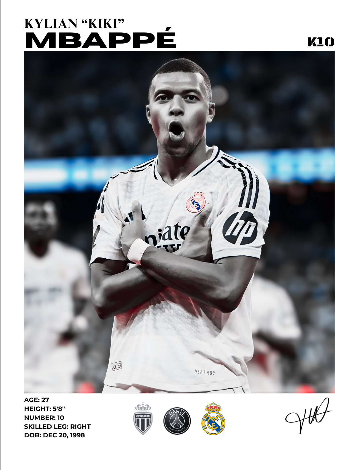 mbappé real madrid 30x40