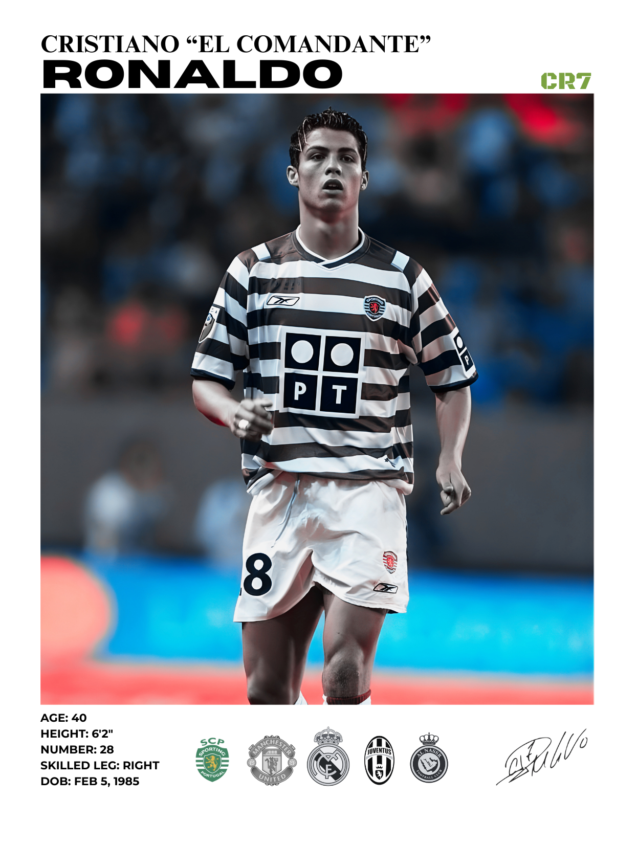 cristiano ronaldo sporting lisboa 30x40