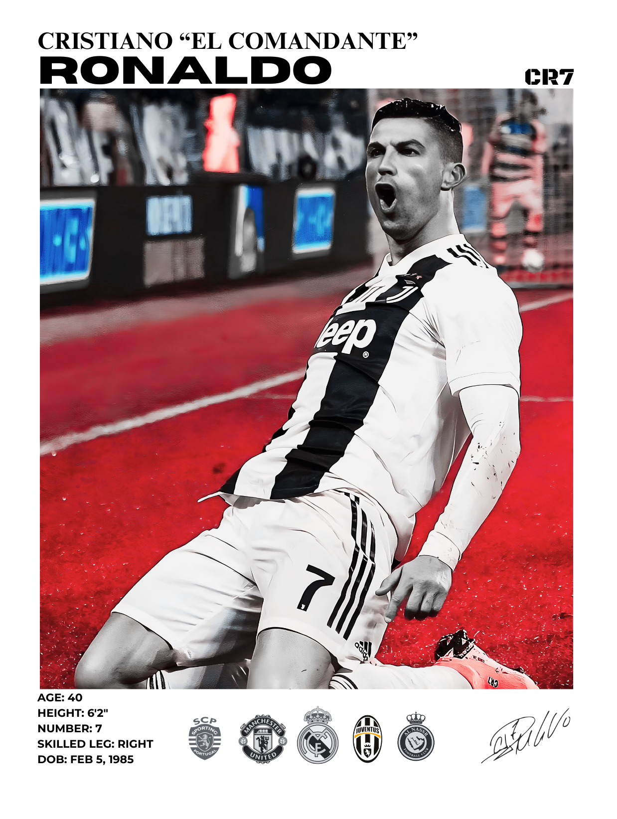 cristiano ronaldo juventus 30x40