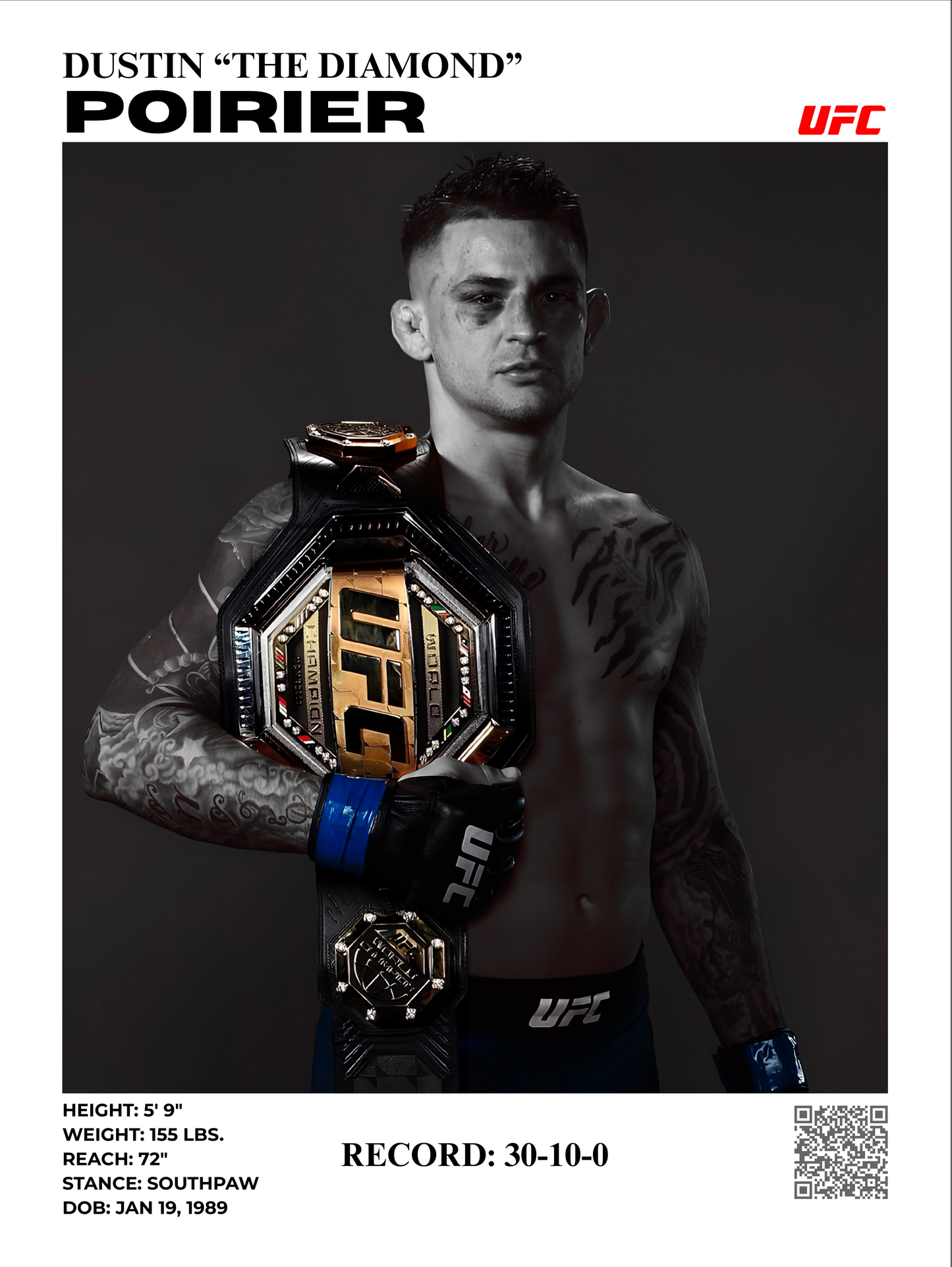 dustin poirier champ (2) 30x40