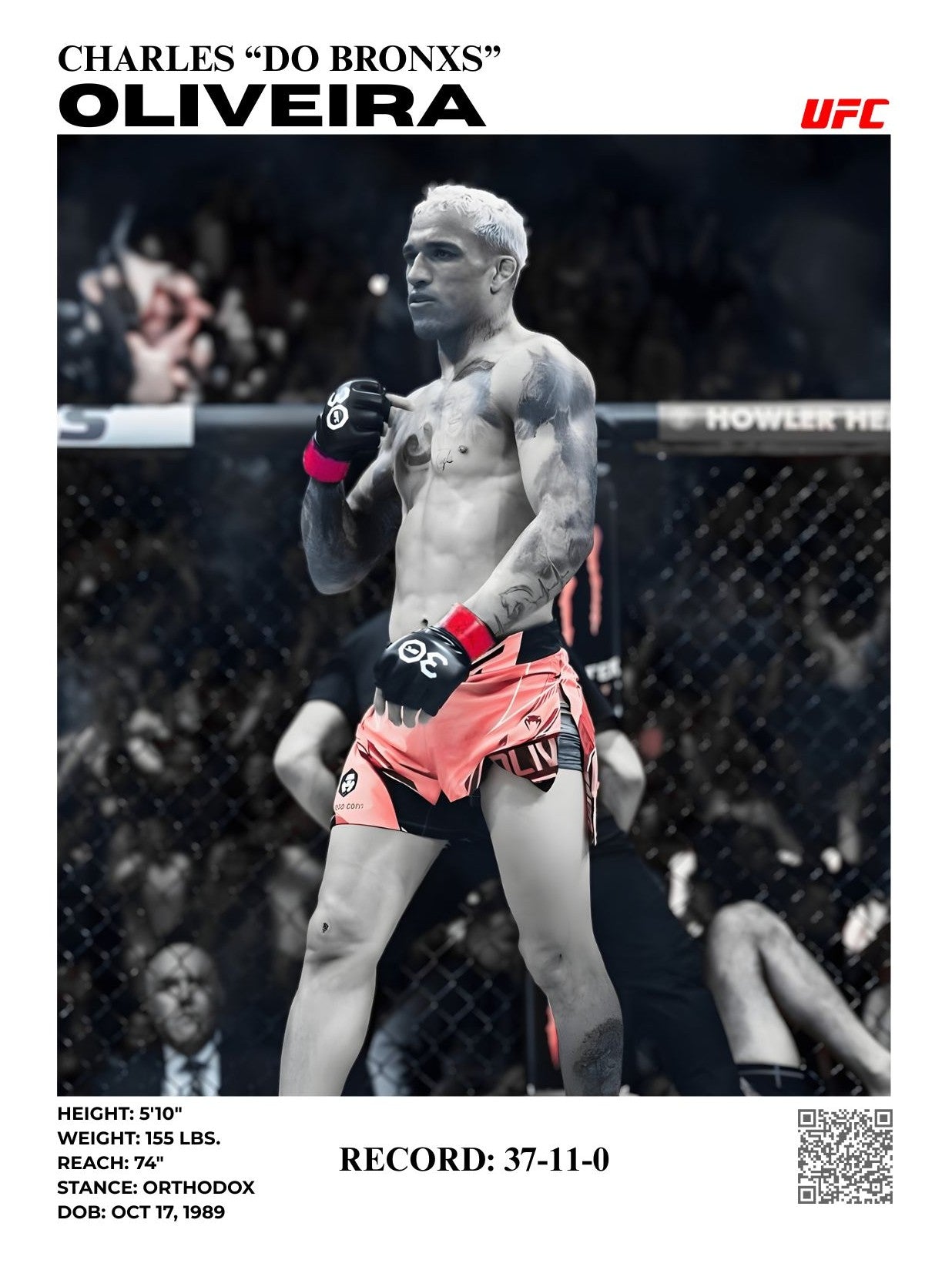 charles "do bronxs" oliveira 30x40