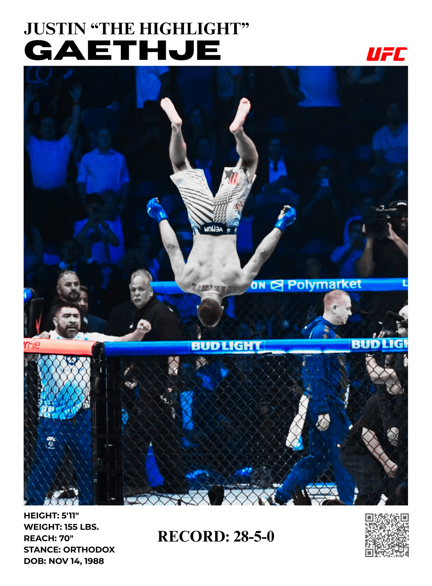 justin "the highlight" gaethje 30x40 freedom 250