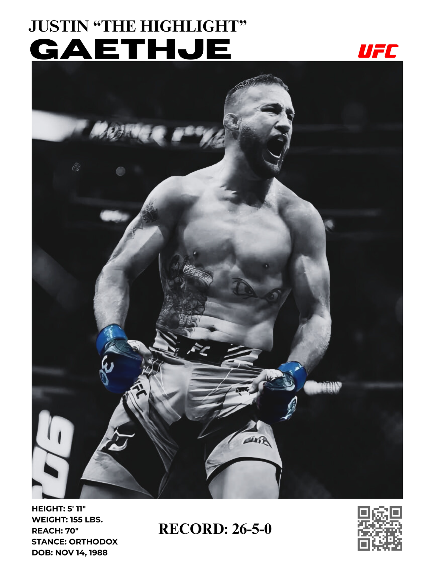 justin "the highlight" gaethje 30x40