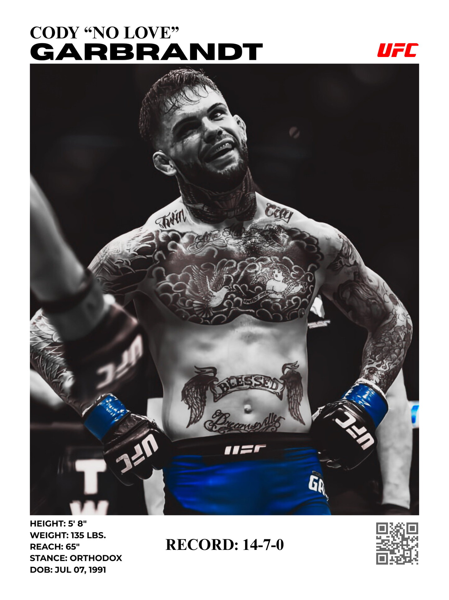 cody "no love" garbrandt 30x40
