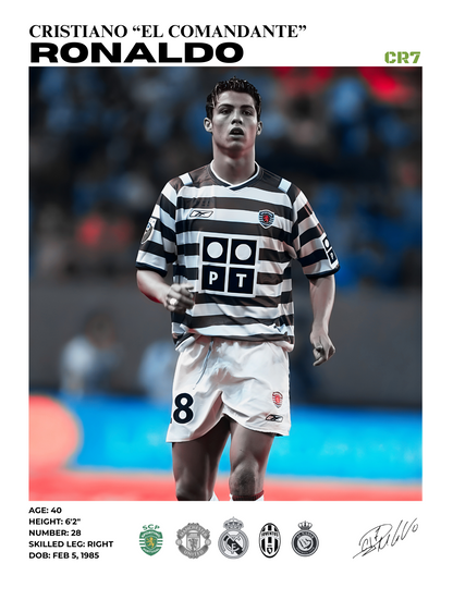 CRISTIANO RONALDO SPORTING LISBOA 30X40