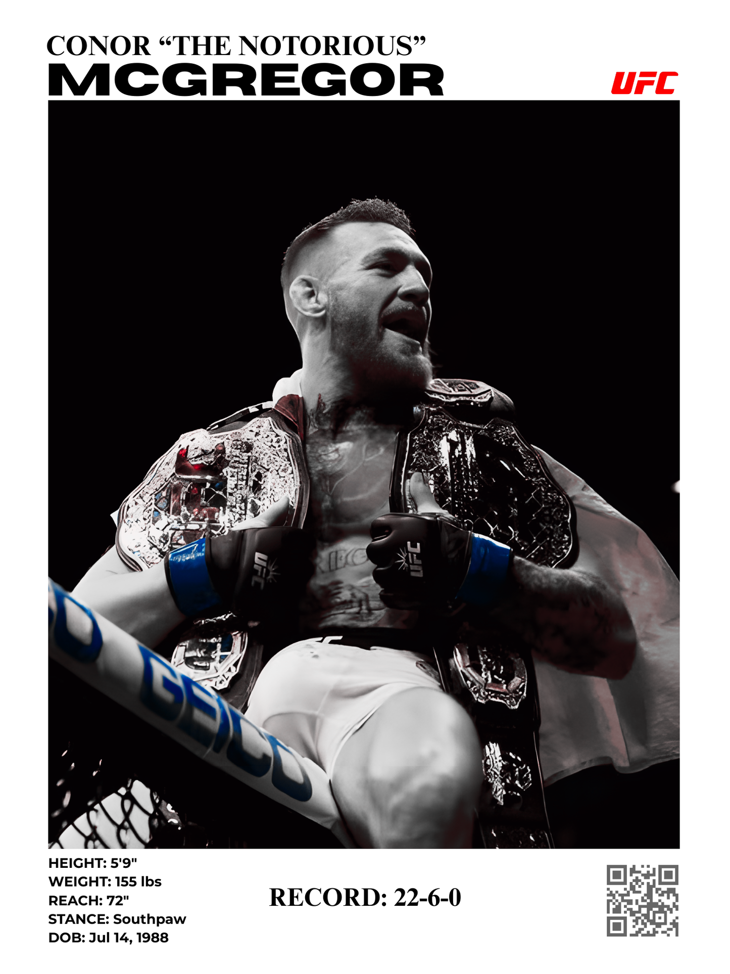 conor "the notorious" mcgregor 2 30x40