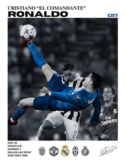 CRISTIANO RONALDO REAL MADRID CHILENA 30x40