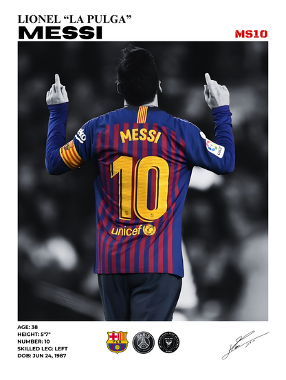 LIONEL MESSI BARCA BACK 30x40