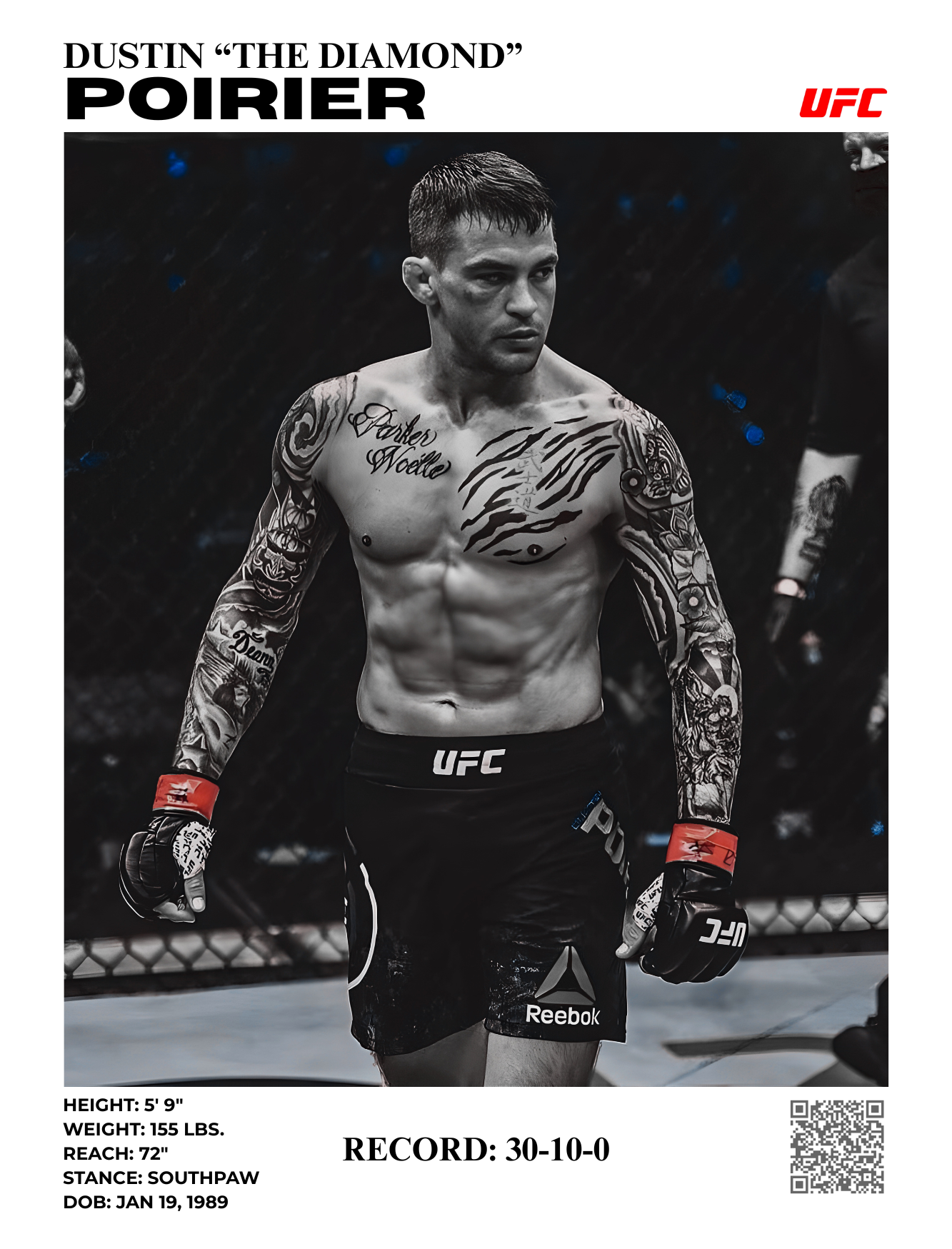 dustin "the diamond" poirier 30x40