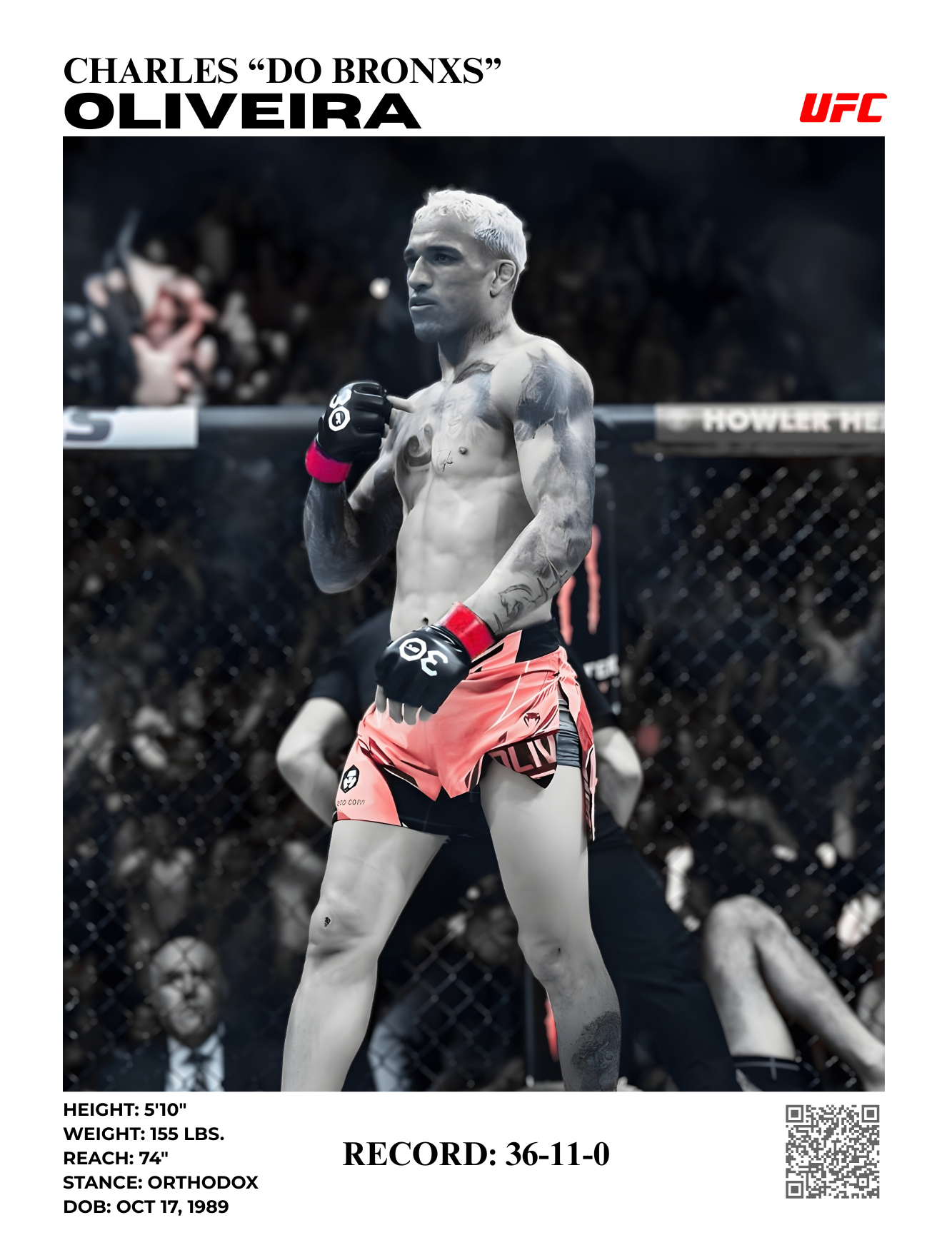 charles "do bronxs" oliveira 30x40