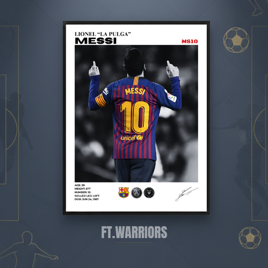 LIONEL MESSI BARCA BACK 30x40