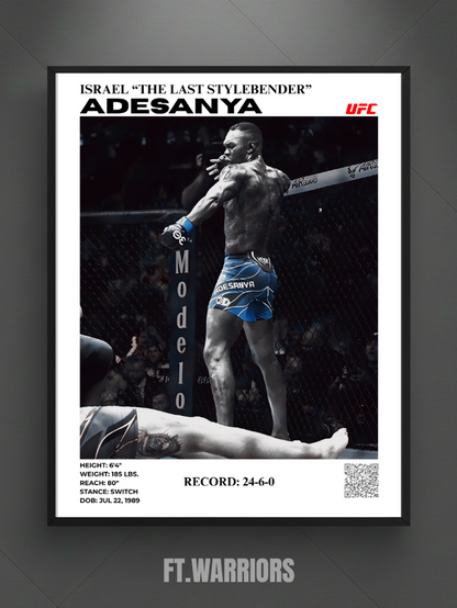 ISRAEL "THE LAST SYLEBENDER" ADESANYA 30x40