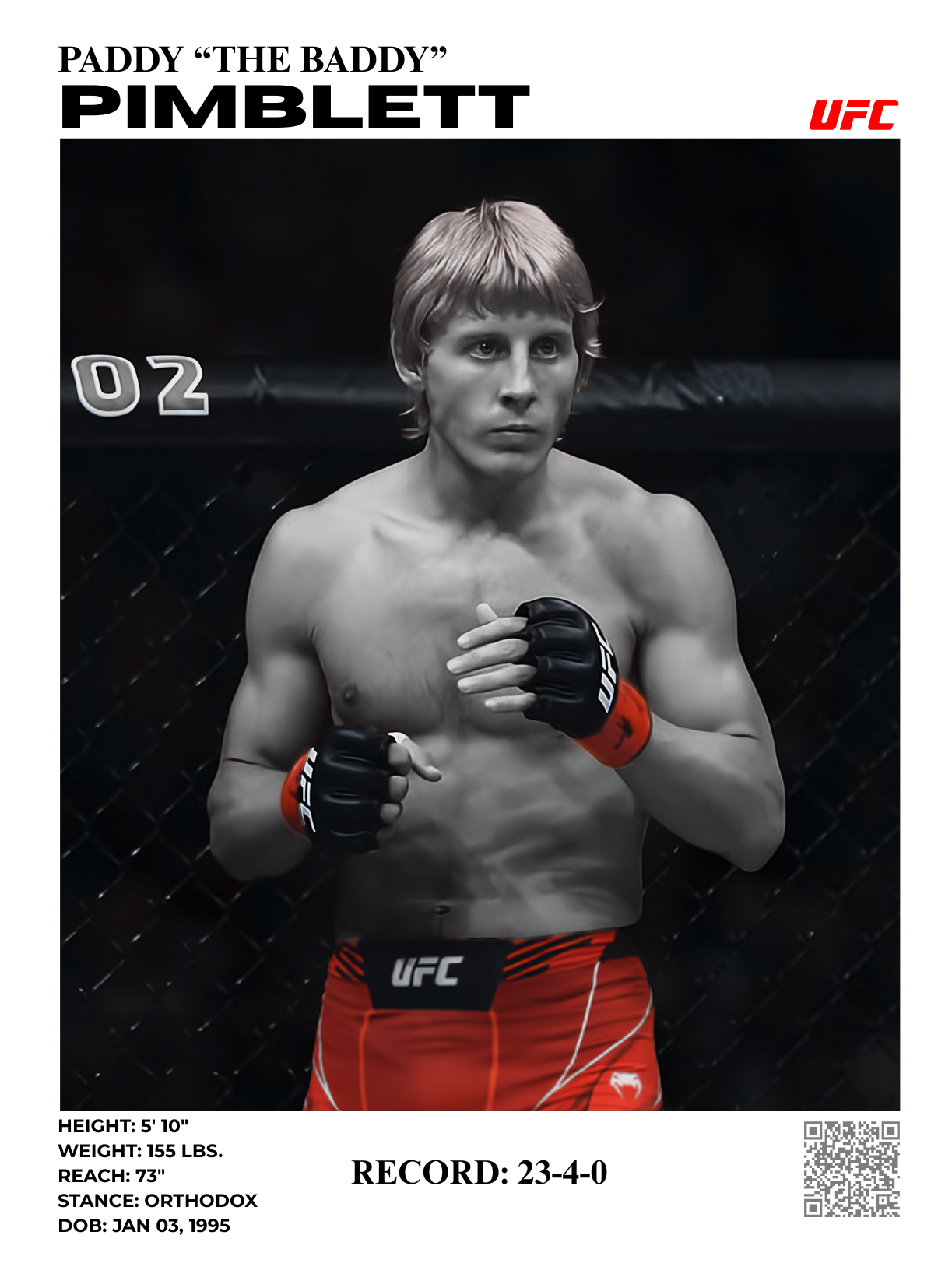 paddy "the baddy" pimblett - 30x40