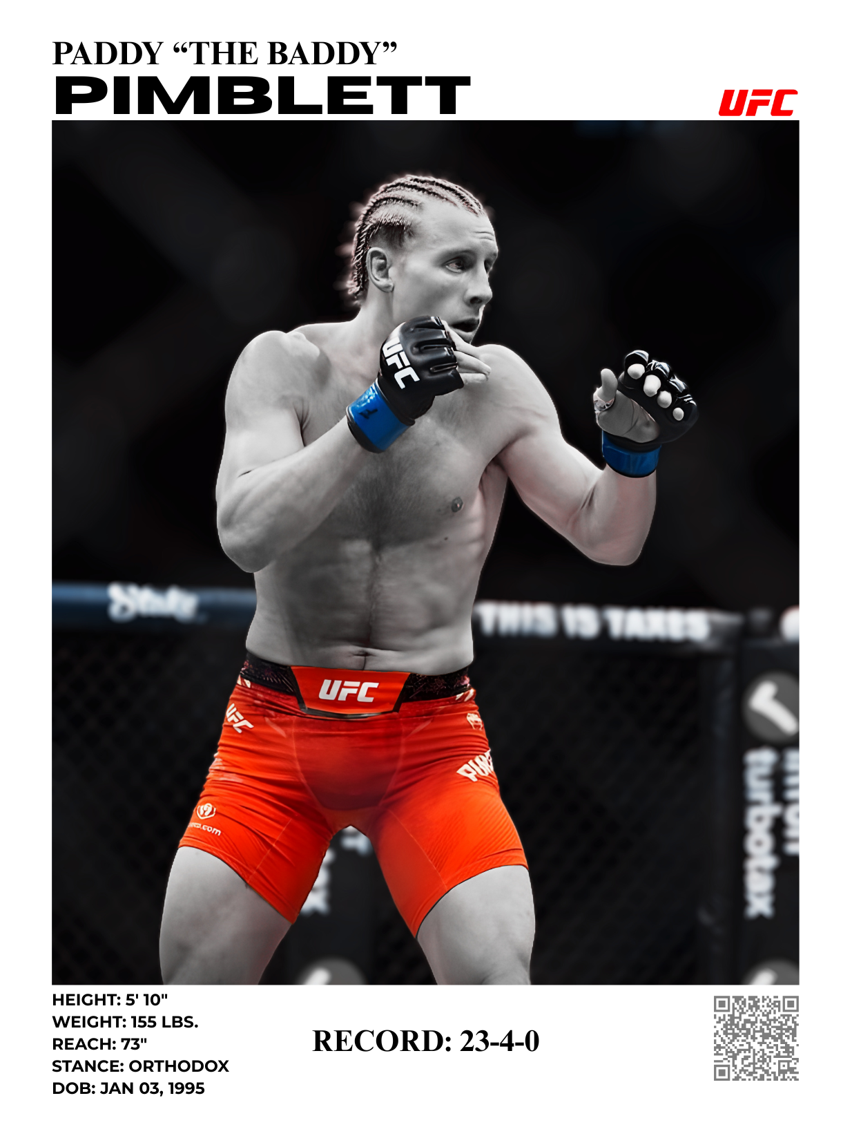 paddy "the baddy" pimblett (2) -  30x40