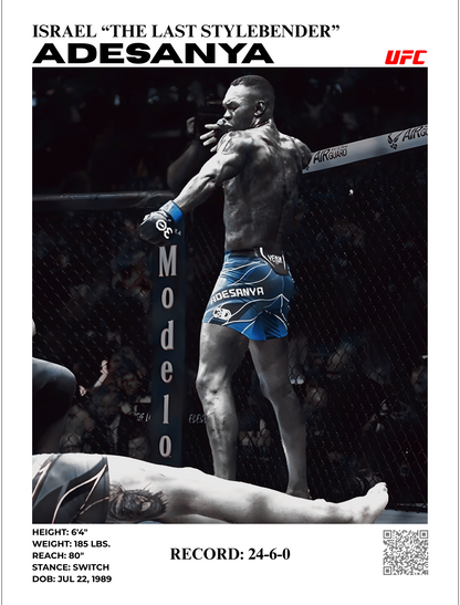 ISRAEL "THE LAST SYLEBENDER" ADESANYA 30x40