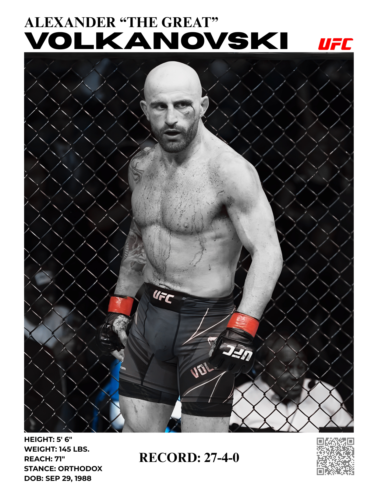 alexander "the great" volkanovski 30x40