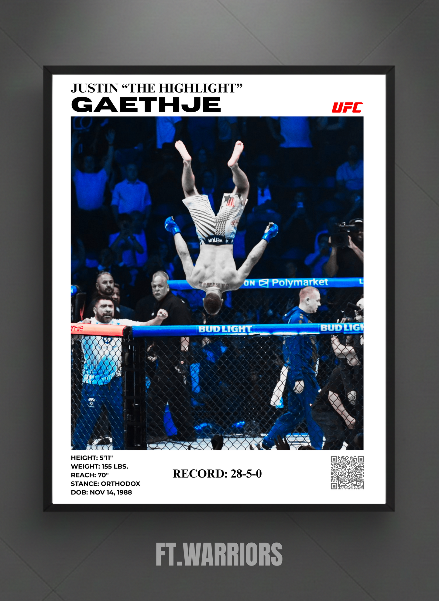 justin "the highlight" gaethje 30x40 freedom 250