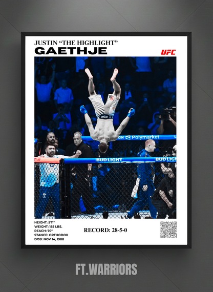 JUSTIN "THE HIGHLIGHT" GAETHJE 30X40 FREEDOM 250