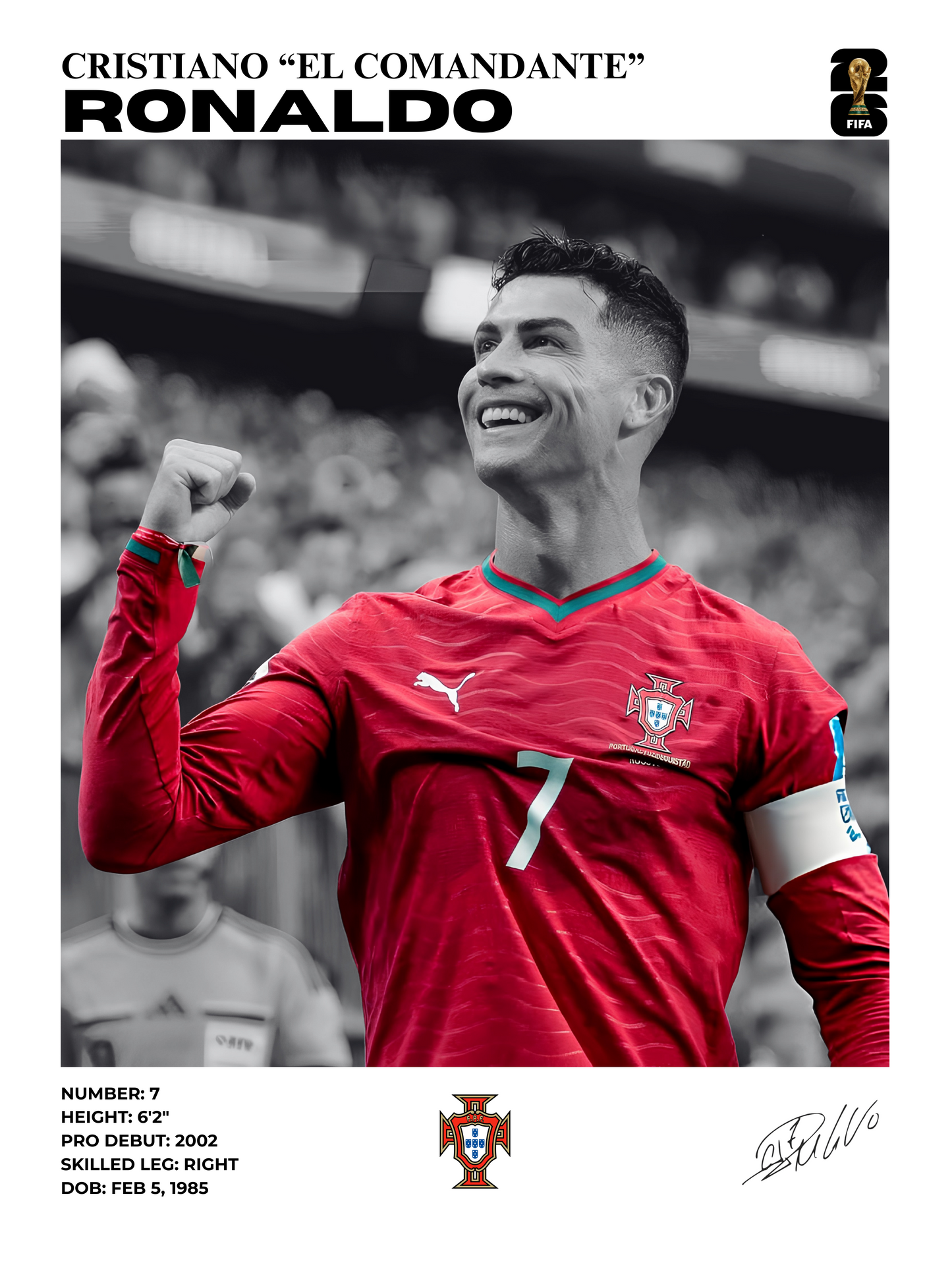 cristiano ronaldo portugal 🇵🇹 / world cup 2026 edition 30x40