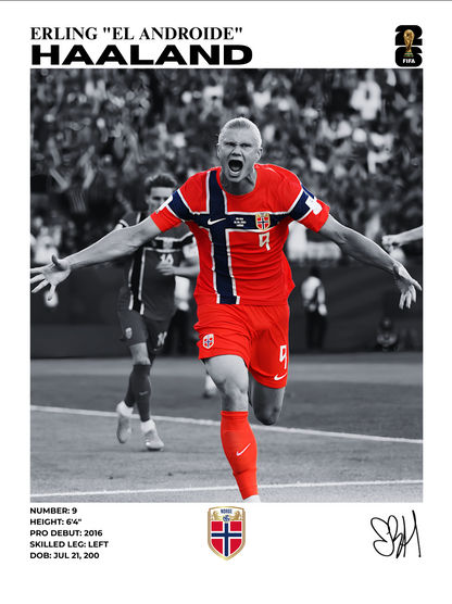 ERLING HAALAND NORGE 🇳🇴 /  WORLD CUP 2026 EDITION 30x40