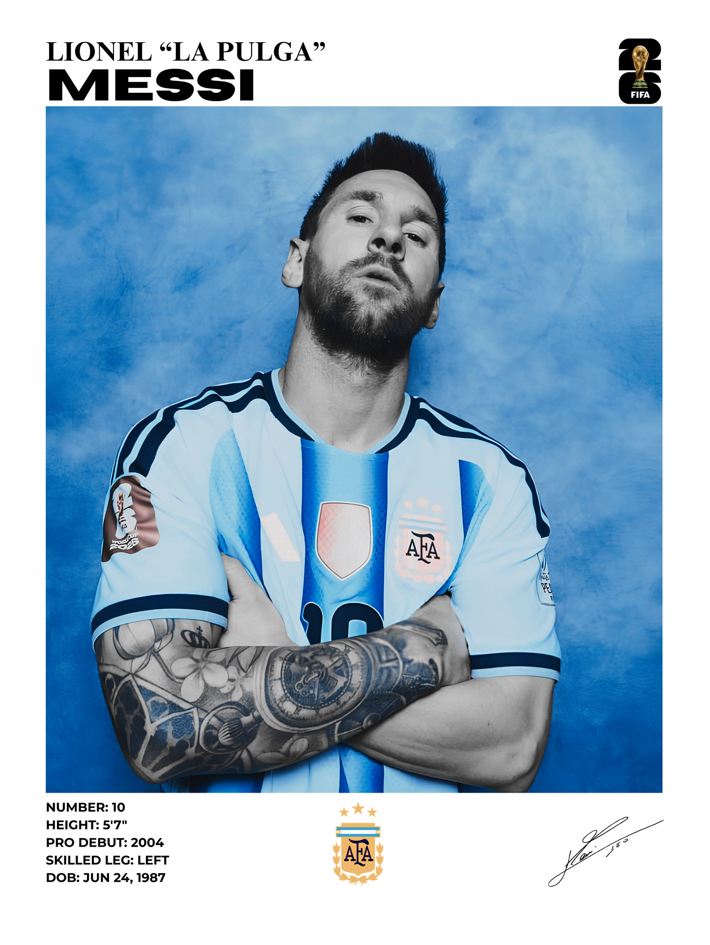 lionel messi argentina 🇦🇷 / world cup 2026 edition 30x40